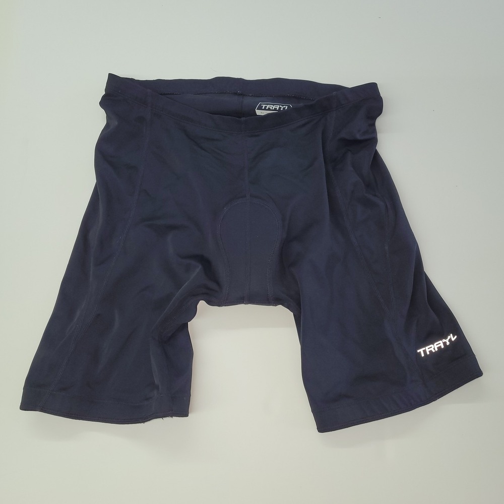 TRAYL Padded‎ Bike Shorts Mens Medium Cycling Liner Compression Nylon Spandex